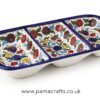 Three-Section Floral Serving Dish