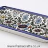 Green Floral Rectangular Tray
